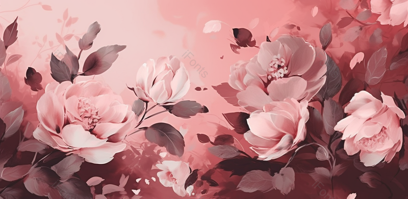 粉色系花团锦簇手绘背景图,插画/手绘图,插画/手绘图库,插画/手绘图下载,插画/手绘